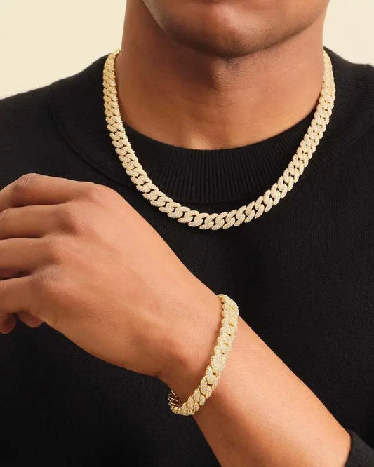 10MM ICED CUBAN BRACELET TRAPSHINE JEWELRY