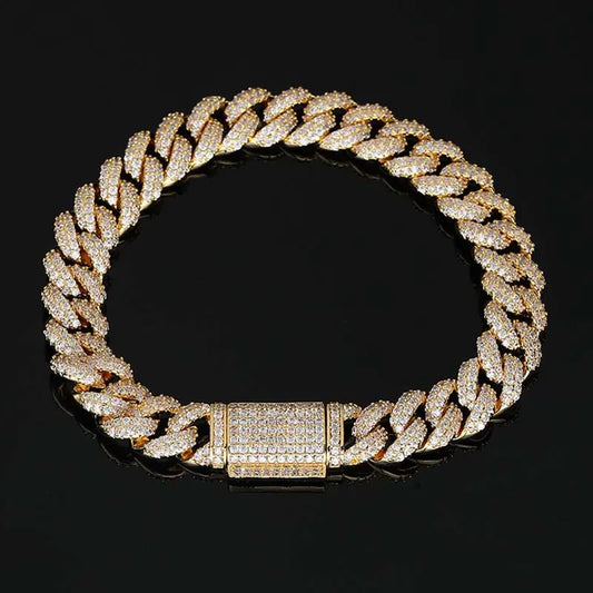10MM ICED CUBAN BRACELET TRAPSHINE JEWELRY