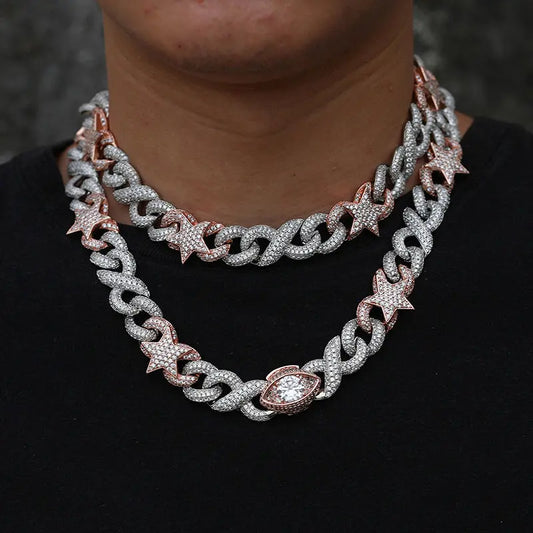 16MM - Star Eye Cuban Chain – Iced Edition - TRAPSHINE JEWELRY