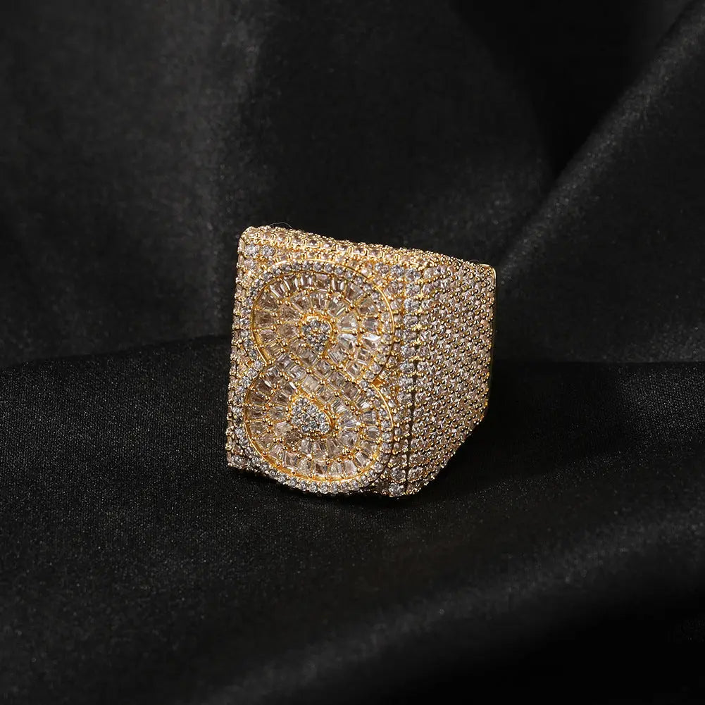 NUMBER LETTER RING CUSTOM - CZ TRAPSHINE JEWELRY