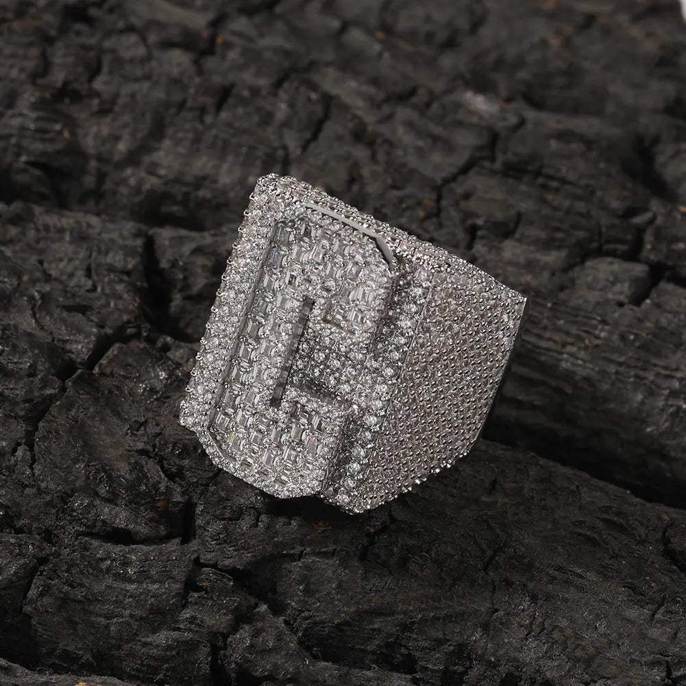 NUMBER LETTER RING CUSTOM - CZ TRAPSHINE JEWELRY
