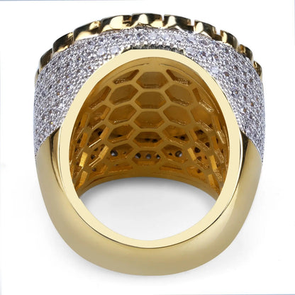 Royal Hive – Bague CZ Pavée en Or TRAPSHINE JEWELRY
