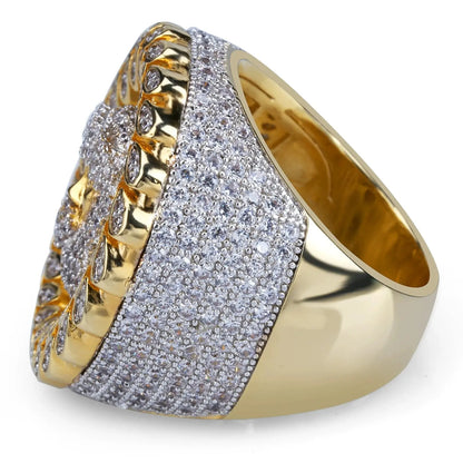Royal Hive – Bague CZ Pavée en Or TRAPSHINE JEWELRY