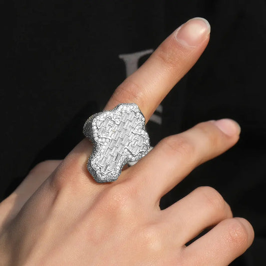 bague croix iced out - CZ TRAPSHINE JEWELRY